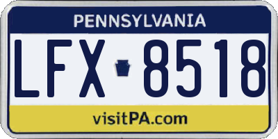 PA license plate LFX8518