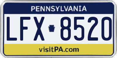 PA license plate LFX8520