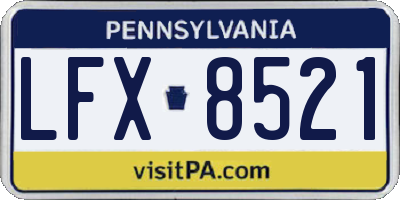 PA license plate LFX8521