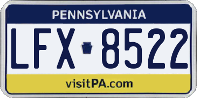 PA license plate LFX8522