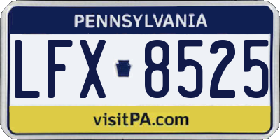 PA license plate LFX8525