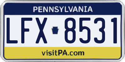 PA license plate LFX8531
