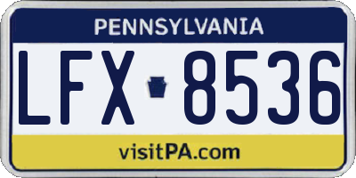 PA license plate LFX8536