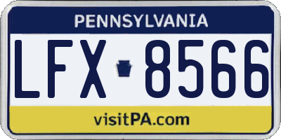 PA license plate LFX8566