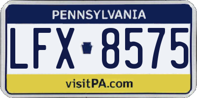 PA license plate LFX8575