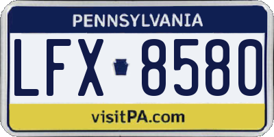 PA license plate LFX8580