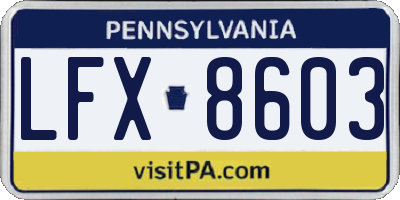 PA license plate LFX8603