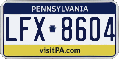 PA license plate LFX8604