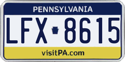 PA license plate LFX8615