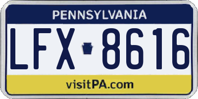 PA license plate LFX8616