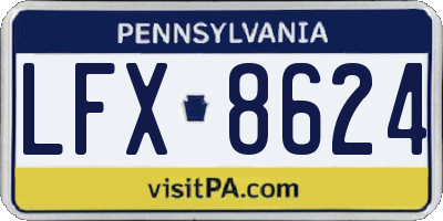 PA license plate LFX8624
