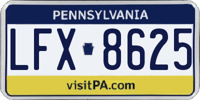 PA license plate LFX8625