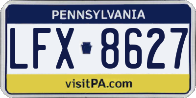 PA license plate LFX8627