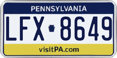 PA license plate LFX8649