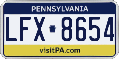 PA license plate LFX8654