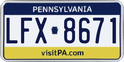 PA license plate LFX8671