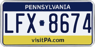 PA license plate LFX8674