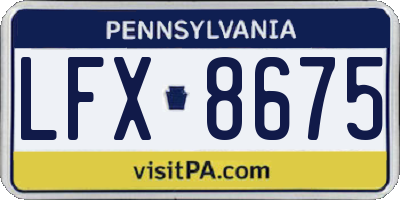 PA license plate LFX8675
