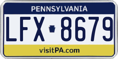 PA license plate LFX8679