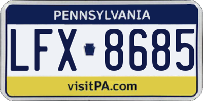 PA license plate LFX8685