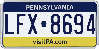 PA license plate LFX8694