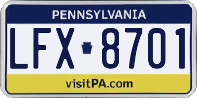 PA license plate LFX8701