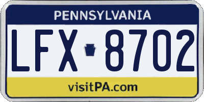 PA license plate LFX8702