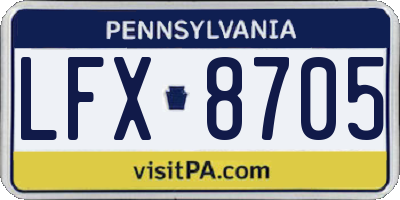 PA license plate LFX8705