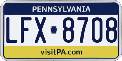 PA license plate LFX8708
