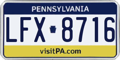 PA license plate LFX8716