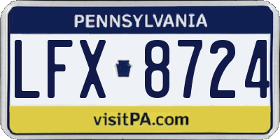 PA license plate LFX8724