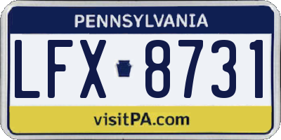 PA license plate LFX8731