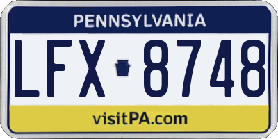 PA license plate LFX8748