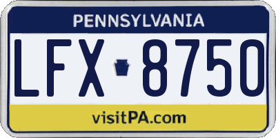 PA license plate LFX8750
