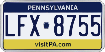 PA license plate LFX8755
