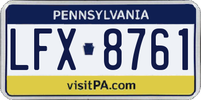 PA license plate LFX8761