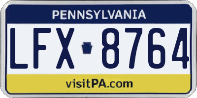 PA license plate LFX8764