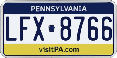 PA license plate LFX8766