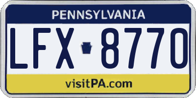 PA license plate LFX8770