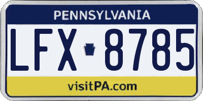 PA license plate LFX8785