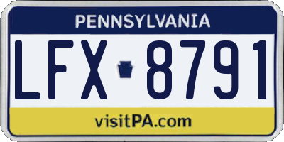 PA license plate LFX8791