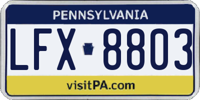 PA license plate LFX8803