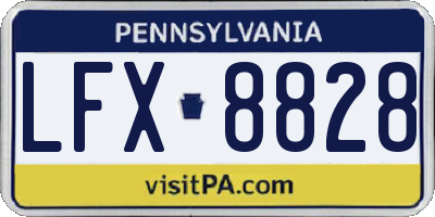 PA license plate LFX8828