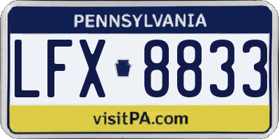 PA license plate LFX8833