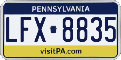 PA license plate LFX8835