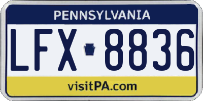 PA license plate LFX8836