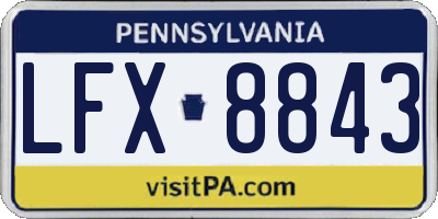 PA license plate LFX8843