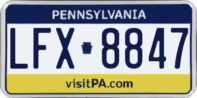 PA license plate LFX8847