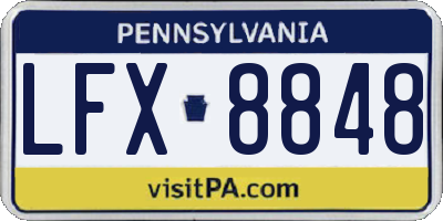 PA license plate LFX8848