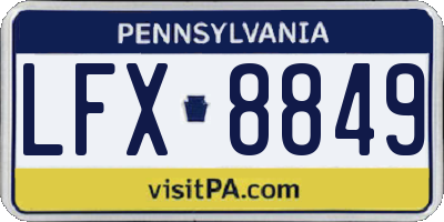 PA license plate LFX8849